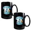 New Orleans Hornets 2pc Black Ceramic Mug Set - Primary Logo NBA Basketball