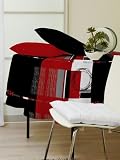 NAPPE ANTI-TACHES RONDE 180 cm KIF NOIR/ROUGE