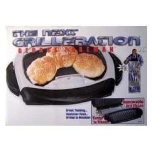 George Foreman Grill-Removable Plates Grill w  free Bun Warmer, Platinum by 