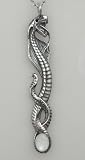 Sterling Silver Snake Pendant with a Genuine Opal Accent