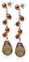 Bronze Dyed Freshwater Cultured Pearl Earrings with Smokey Quartz Drop Briolette