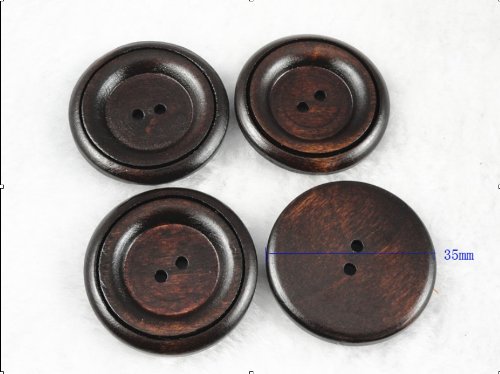 50pcs New 2 Hole Wood Buttons 35mm Sewing Craft