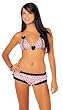 Babe 88032 Polka Dot Halter Bra & Boy Short Set, in 2 Colors