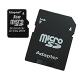 Kingston 1GB microSD memory Card with Standard Full Size SD Adapter and 10  ....
