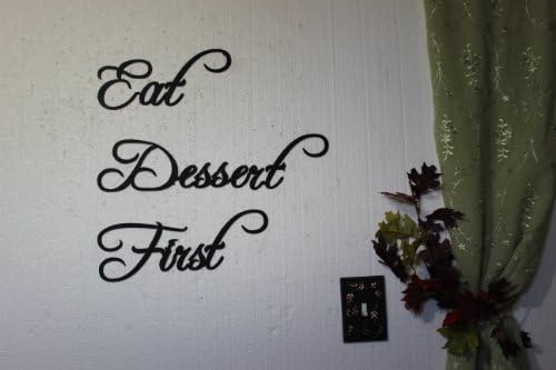 Eat Dessert First Words 3 Piece Set Kitchen Restaurant Decor Metal Wall Sign