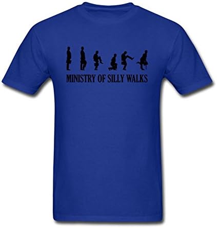 ol2yeb Men's Ministry of Silly Walks T-shirt Royal Blue S