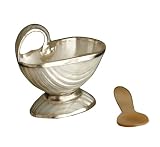 Turbo shell white salt dish with mother of pearl spoon