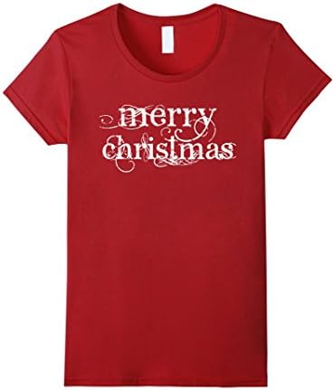 Women's Majestic and Beautiful "Merry Christmas" T-shirt | Family Small Cranberry