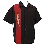 'Classy and Bashful' Babe Pin Up Girl Camp Shirt by Bowling Concepts; Steady Clothing