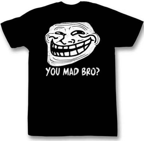 Trollface Coolface You Mad Bro Funny Meme Adult T-Shirt Tee