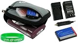 3n1 Neoprene Sleeve (Cool Grey) Case / EN-EL12 900mAh Li-Ion Battery / AC DC Charger for Nikon Coolpix S630 Digital Camera Royal Purple