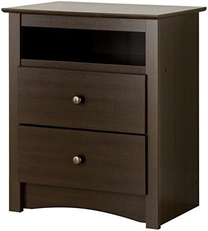 Ellsworth Espresso Tall 2-drawer Night Stand