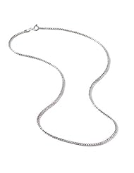 Italian Solid Sterling Silver Box Chain, 16", 18", 20" 22", 24" or 30" Length, 1.2 mm Width, Delicate Yet Sturdy, Packaged in an Organza Jewelry Gift Bag