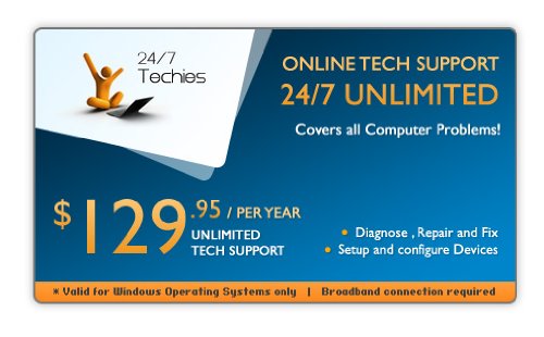24/7Techies 1 Year Unlimited Tech Support Plan