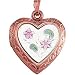 14K Rose Gold Heart Locket With Flower Design