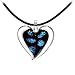 Blue Polka Dot Dichroic Heart Choker Necklace