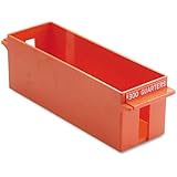 MMF Industries Porta-Count Extra-Capacity Rolled Coin Quarter Storage Tray, 3.38 x 3.63 x 11.5 Inches, 300 Dollar Capacity, Orange (212072516)