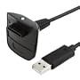 Wireless Controller Charging Cable for MicroSoft xBox 360, Black
