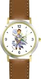 Boy Tennis Player (Pastels) Tennis Theme - WATCHBUDDY® DELUXE TWO-TONE THEME WATCH - Arabic Numbers - Brown Leather Strap-Children's Size-Small ( Boy's Size & Girl's Size )