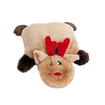 ZippyPaws Holiday Squeakie Pad Reindeer Squeaky No Stuffing Plush Dog Toy
