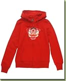 Paul Frank Julius Nerdy Professor Drawstring Hoodie Sweater Jacket Top Red Sz Medium