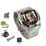 Unlocked Watch Cell Phone Mobile Unlocked Camera/ Metal Stainless/silver