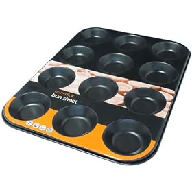 12 Hole Mince Pie Tin / Bun Tray, Non Stick & British made