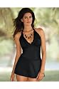Newport News Plunge-neck swimdress