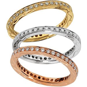 14K White Gold Diamond Anniversary Band Ring