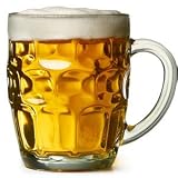 The Great British Dimple Mug - Pack of 4 | BAR@drinkstuff Dimple Mugs, Pint Mugs, Pint Tankards, Dimple Mugs, Glass Tankards | Traditional Glass Pint Tankards | Dimpled Beer Tankards