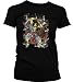 Warrior Battling Dragon Juniors Tattoo T-shirt, Old School Samurai Tattoo Juniors Tee, Small, Black