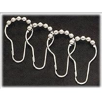 Polished Chrome Roller Ball Shower Curtain Rings