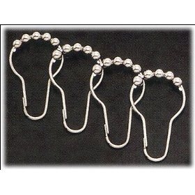 Roller Ball Shower Curtain Rings - Polished Chrome