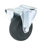 Steelex D2619 2-Inch 65-Pound Fixed Rubber Plate Caster, Black