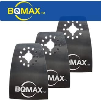 BQMAX - 3 PK Semi-Flexible Scraper Blades for Dremel Multi-Max, Chicago, Craftsman Nextec, Milwaukee M12 Multitools [Contractor Grade]