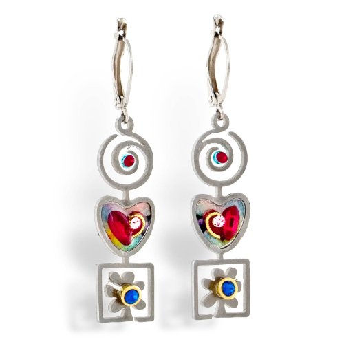 Heart, Spiral and Flower Earrings with Hypoallergenic stainless steel ear wire from the Artazia Collection #207 HEA
