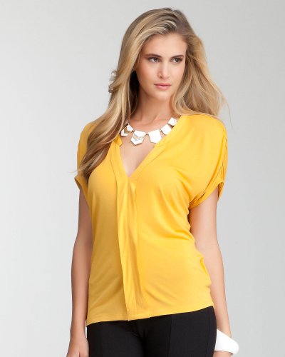 Short Sleeve Front Placket Top - MINERAL YELLOW (S)