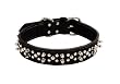Circle T Oak Tanned Spiked Leather 28-Inch by 1-1/2-Inch Long Wide Collar, Black Circle T Oak Tanned Spiked Leather 28-Inch by 1-1/2-Inch Long Wide Collar, Black