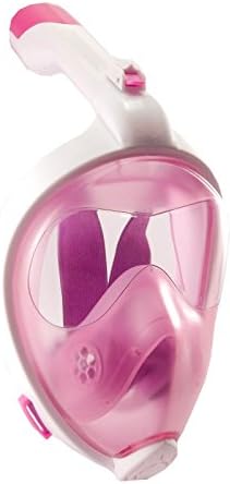 Teal Horizons Full Face 180 Degree Diving mask, Snorkeling Mask, Anti Fog (Pink, Medium)