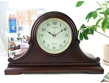 qinxi Modern/Country/Mantel Clock/Wood Table Clock 16*3.125*9.625/Brown Color/Westminster Chime/Hourly Strike/Seiko Movement