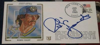 Robin Yount Milwaukee Brewers SIGNED 1985 Baseball Show Envelope COA Autographed - MLB Cut Signatures