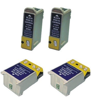 4-pack T007 T009 T007201 T009201 (2B+2C) Compatible Ink Cartridges for Epson Stylus Color 900 1270 1280 1290