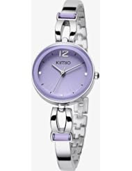 KIMIO K466L Fashion Ladies Quartz Bracelet Wrist Watch Daily Waterproof Stainless Steel Purple