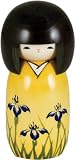 Yellow Kokeshi Doll with Purple Flower !