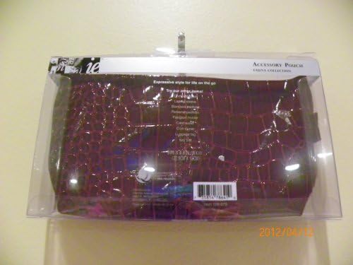 Red Maroon Shiny Crocs Skin Accessory Pouch Fauna Collection