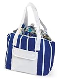 Blue Stripe Insulated Beach Picnic Tote Cooler Holds 20 Cans