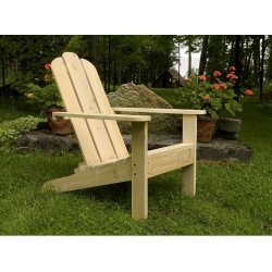 Wooden Adirondack Chair - Comfortable Shape - (White Cedar) by