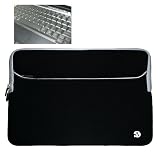 Durable Neoprene Laptop Sleeve Carrying Case for Asus 15.6-inch G51, G51J, G51JX, G53, G60VX, G60JX Series Laptop + Clear Silicone Keyboard Skin Cover for ASUS G Series, N6 Series and U Series