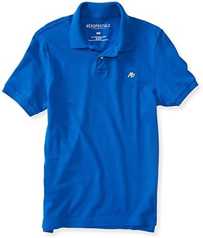 Aeropostale Men's A87 Solid Logo Piqu Polo Shirt 2Xl Teal