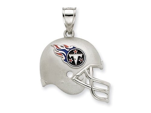 Sterling Silver Tennessee Titans Enameled Helmet Charm